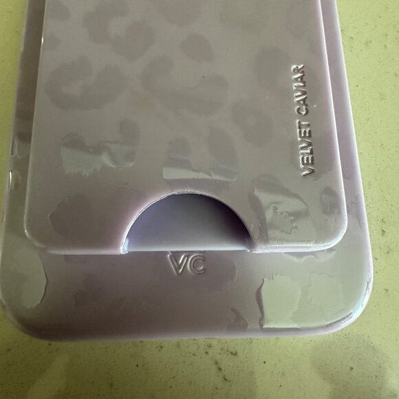 Velvet Caviar MagSafe-Compatible Purple Leopard iPhone Case With Card Holder - Picture 3 of 5